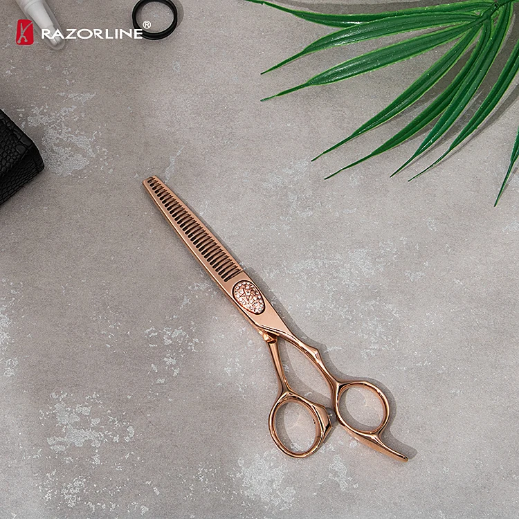 FX07RG Christmas Gift Art Tools SUS 440C Stainless Steel Hair Scissors Sharp Hairdressing Cutting Scissors