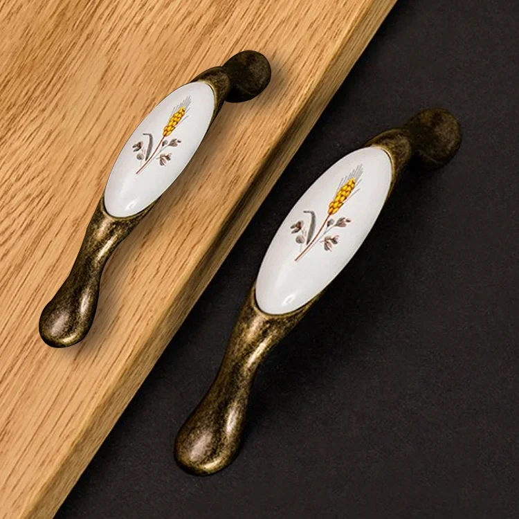 European Style Ceramic Door Window Accessorisses Furniture Accessories Kitchen Cabinet Handles And Knobs