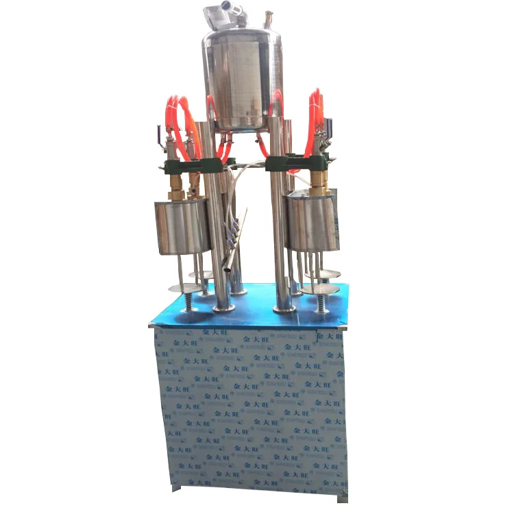 Counter Press Isobaric Sparkling Soda Filler Machine Manufacturers CO2 Small Semi Automatic Carbonated Drink Filling Machine