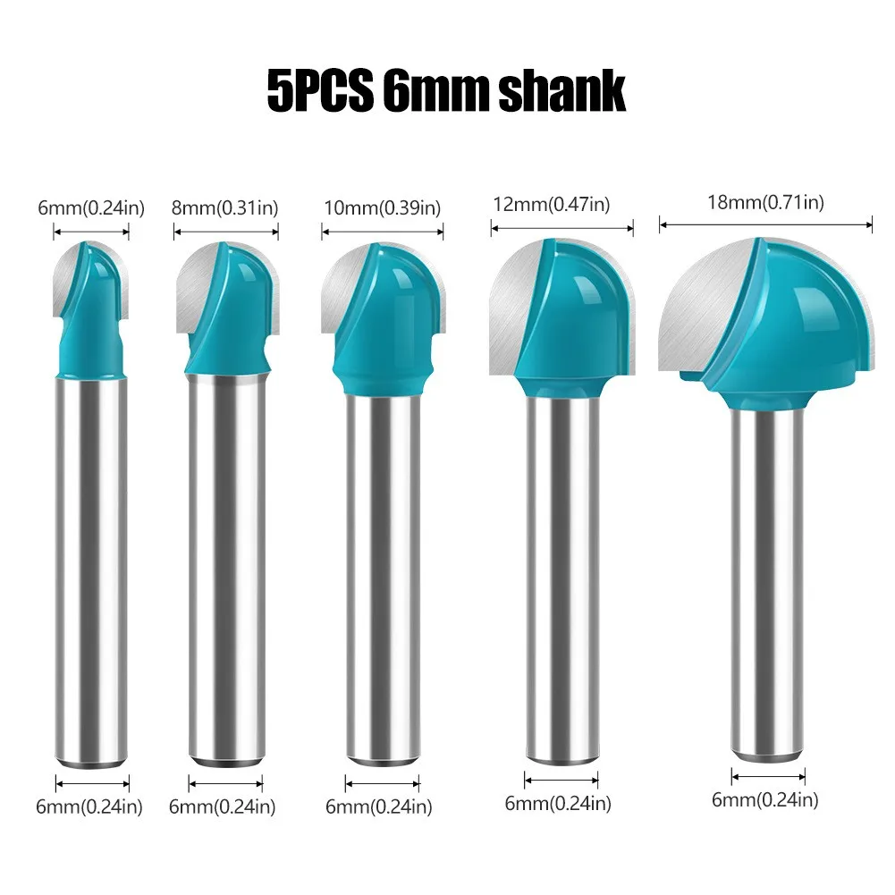 6mm round bottom lace milling cutter round headed bit woodworking semi-circular relief end mill ball headed engraving tools