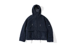 Kanye west men women upper body hats windproof polar fleece jackets thickened warmth winter loose sapphire blue coat