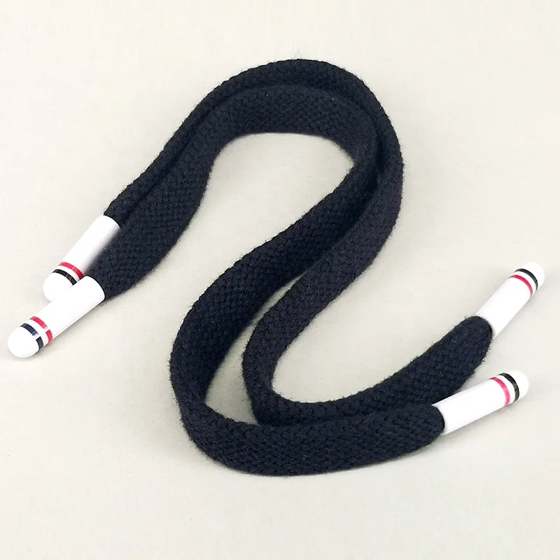 Нейлоновый шнур оплетка высокого качества цветная Толстовка плоский полиэстер шнурок с круглым силиконовым концом