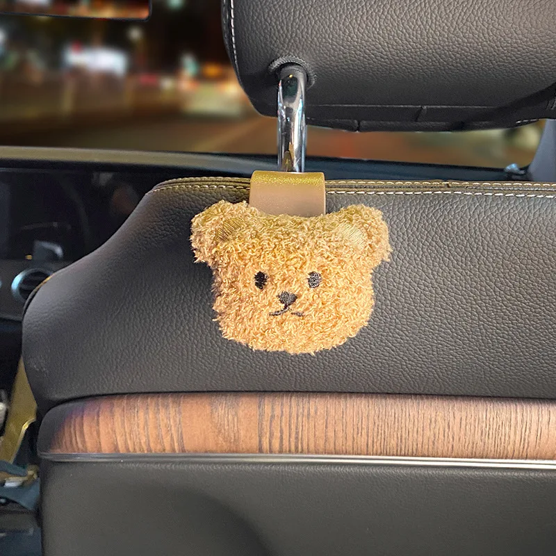 Car hook front and rear seat backs multi-function cute cartoon interior bear