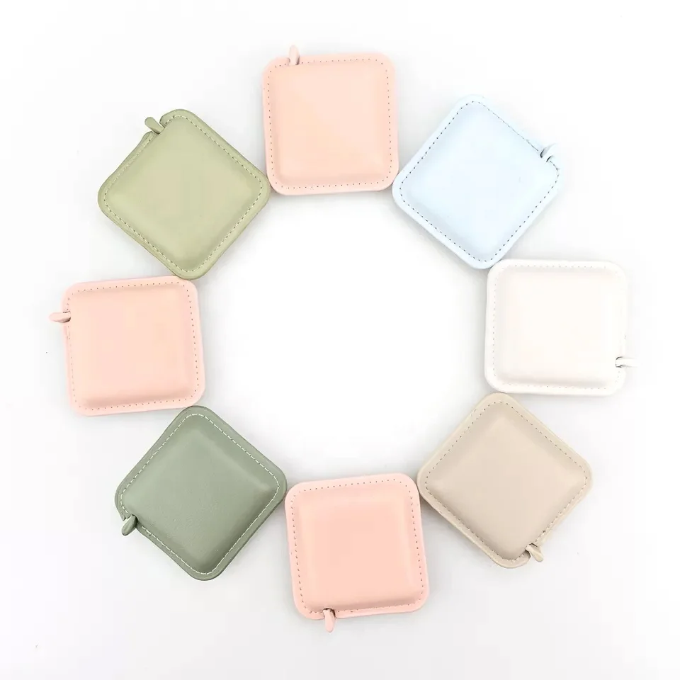 Квадратная Мягкая Мини-рулетка для измерения ткани 1 5 м 60 дюймов с логотипом измерительная лента шитья кожи под