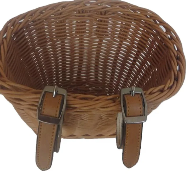 Promotional Gifts Natural Rattan Basket Willow Bicycle Basket Wicker Bicycle Basket