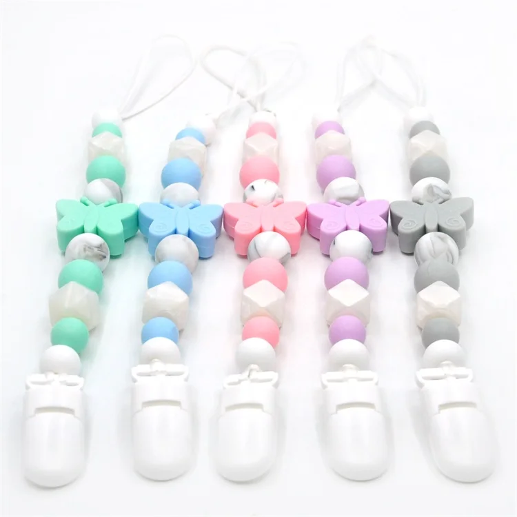New Arrive Safety Silicone Pacifier Clips Chain Teething Toys Baby Pacifier Holder