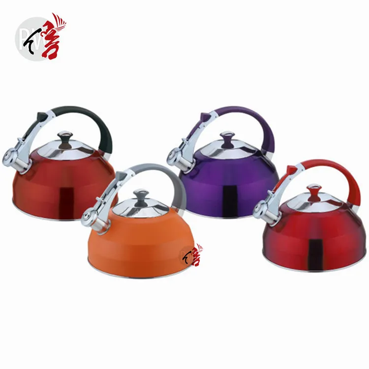 Tea Kettle for Stove Top Whistling Teapot Stovetop Ergonomic Handle Push Button 3.2 Quart 304 stainless steel