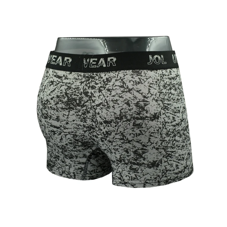 Silver Fiber Personalize 95% Bamboo/ 5% Spandex Men Underwear Set Black Boxer With Trunk