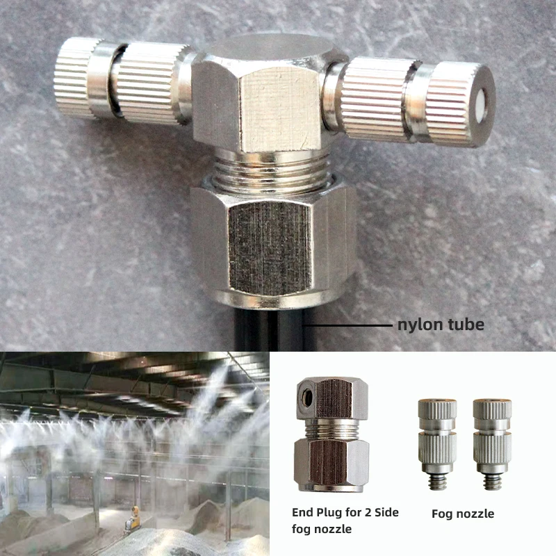 3/16unc Anti drip brass fog nozzle High Pressure Cooling metal Mist cooling Nozzle for garden greenhouse water control