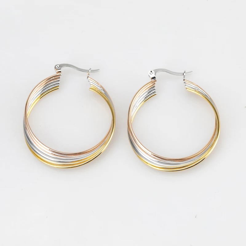 Womens Surgical Stainless Steel Twist Teardrop Earrings Hoops Jewelry Gift