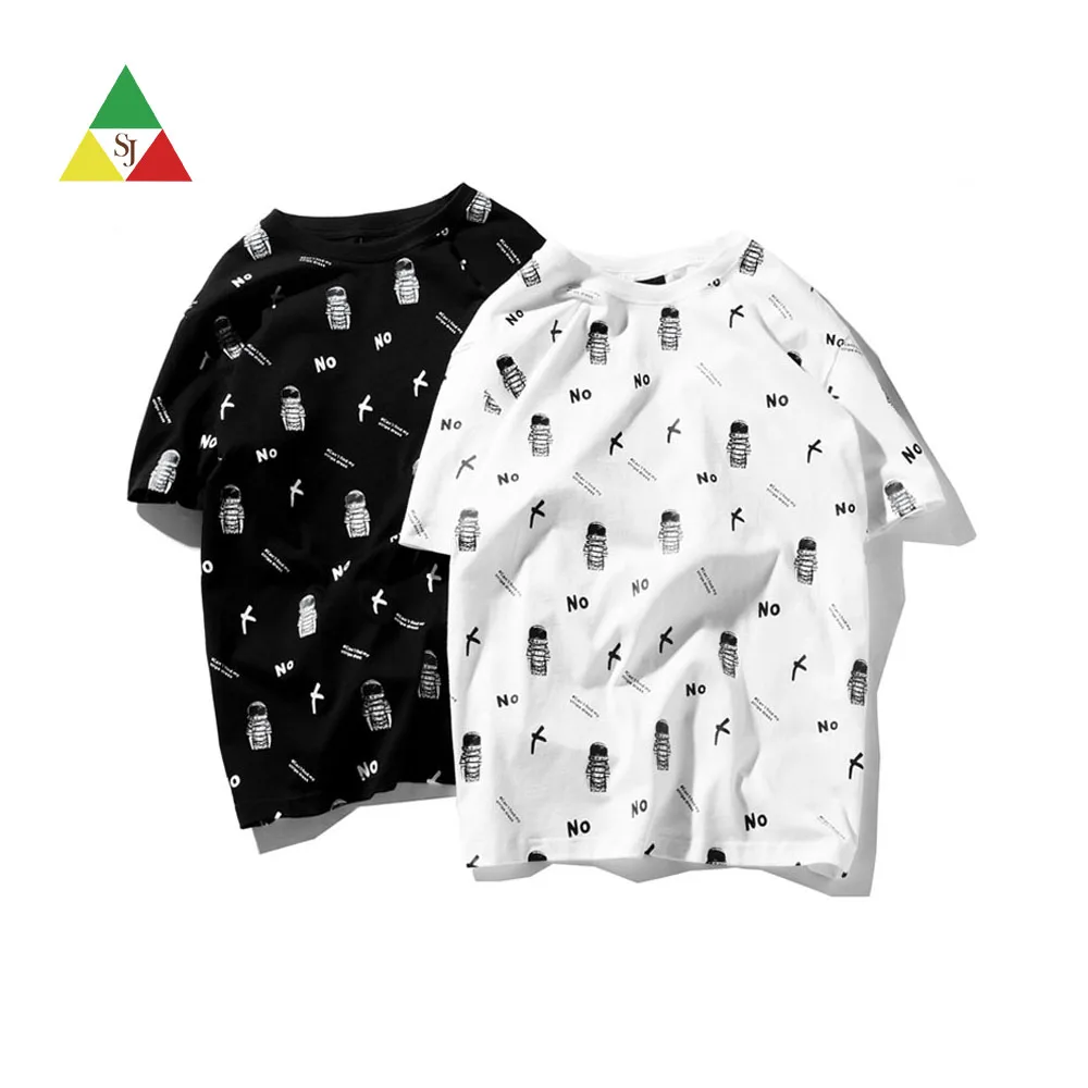 
Customised printing logo 100 cotton fashion round neck t shirt man black 