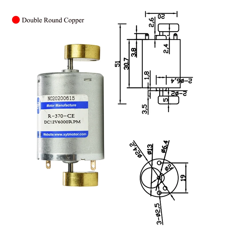 XYT 24 Volt 12v Gear Double Shafts High Power DC Gearbox Massager Sex Toys Vibration Motor