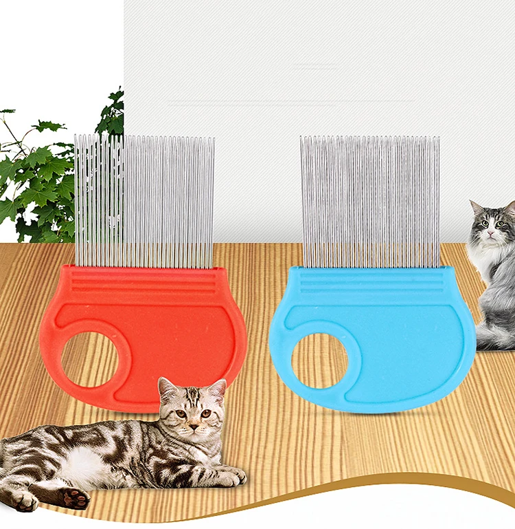 Pets hair lice bugs remove brush comb,stainless steel metal nit lice flea cat dog comb