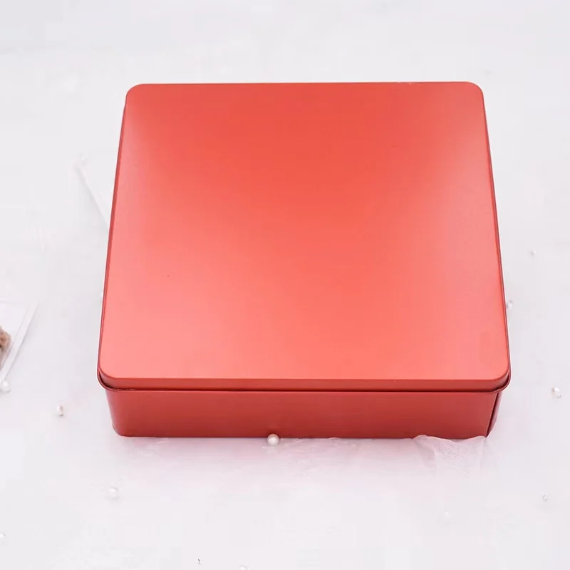 19.5*19.5*5.5CM Multi Colors Large Square Shaped Empty Gift Tin Box for Candy Chocolate Biscuits Packing