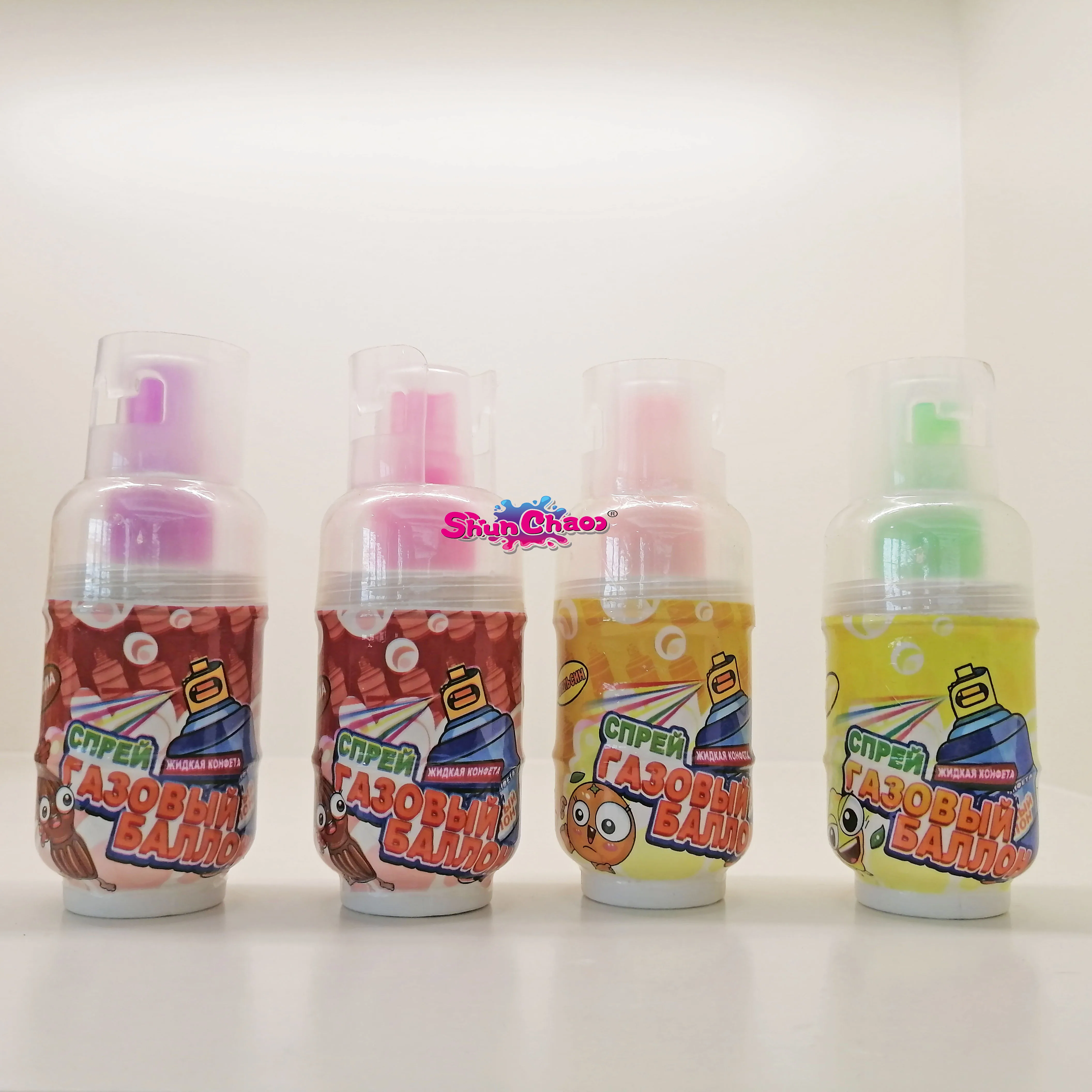 New OEM Factory Price Gas-jar Shape Toy  Fruity Syrup Spray Liquid Candy