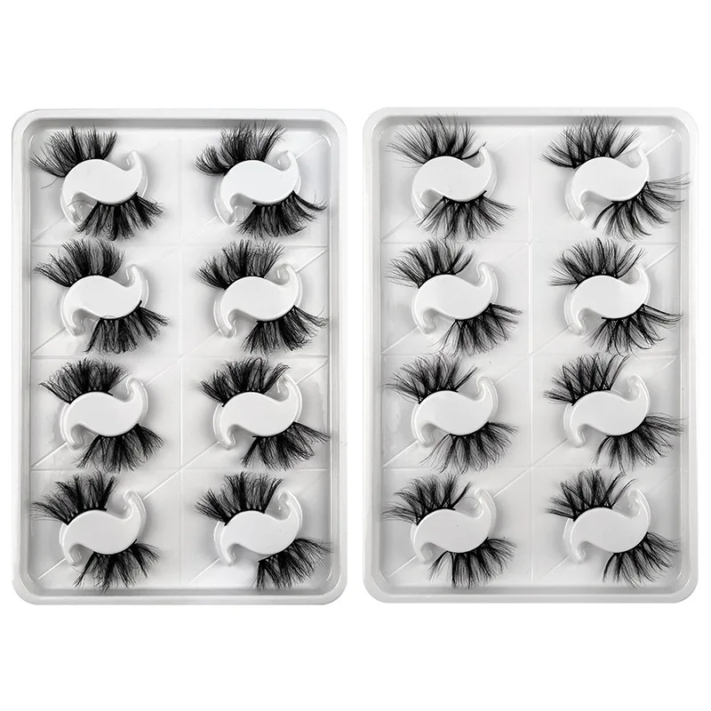 Yimart 8 Pairs Half Eyelashes 3D Natural False Lashes Fluffy Soft Cross Fox Eyelashes Wispy Natural Eyelash Extension Cilios