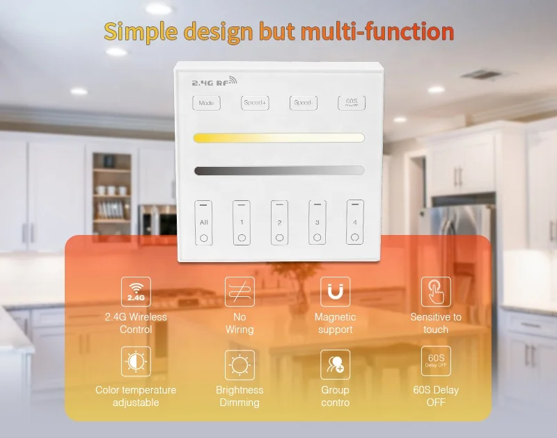 Laimi 4-зонный ССТ регулируемая Сенсорная панель дистанционный настенный контроллер цветовая температура Яркость Диммер для светодиодной ленты