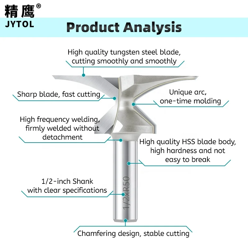R18 R30 R50 two-edge arc bending milling cutter Milling Machine Bit Carbide Cutter Head Circular Arc Integrated Cutter
