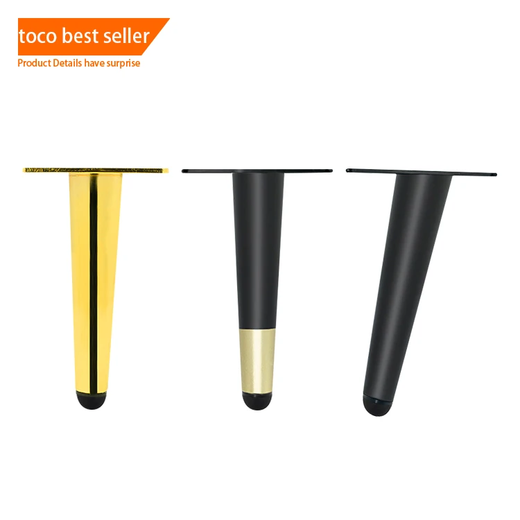 toco cheap Factory price Black gold Stainless Steel Table Foot tapered sofa metal legs modern furniture living room chairs