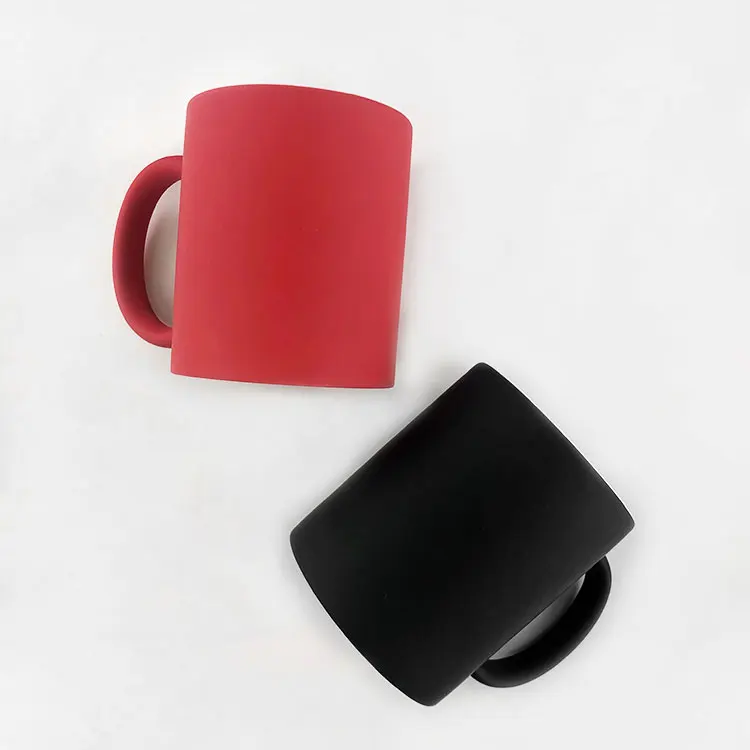 High Quality Round Handle Matt Magic Mug Color Changing Mug