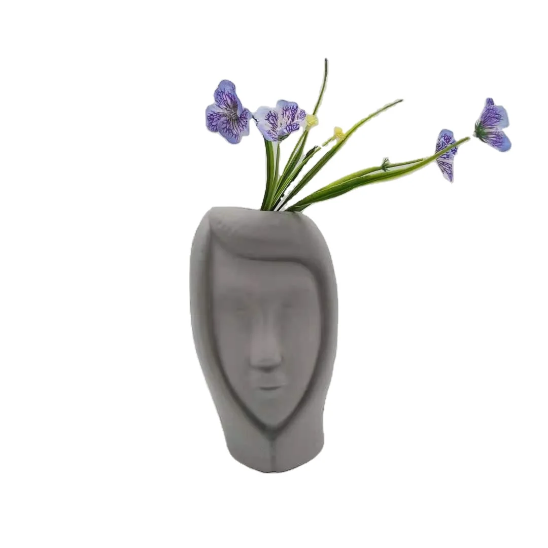 Home And Hotel Decorations Ceramic Modern Nordic Style Ceramic & Porcelain Vases Unique Matt Flower Vase With Face