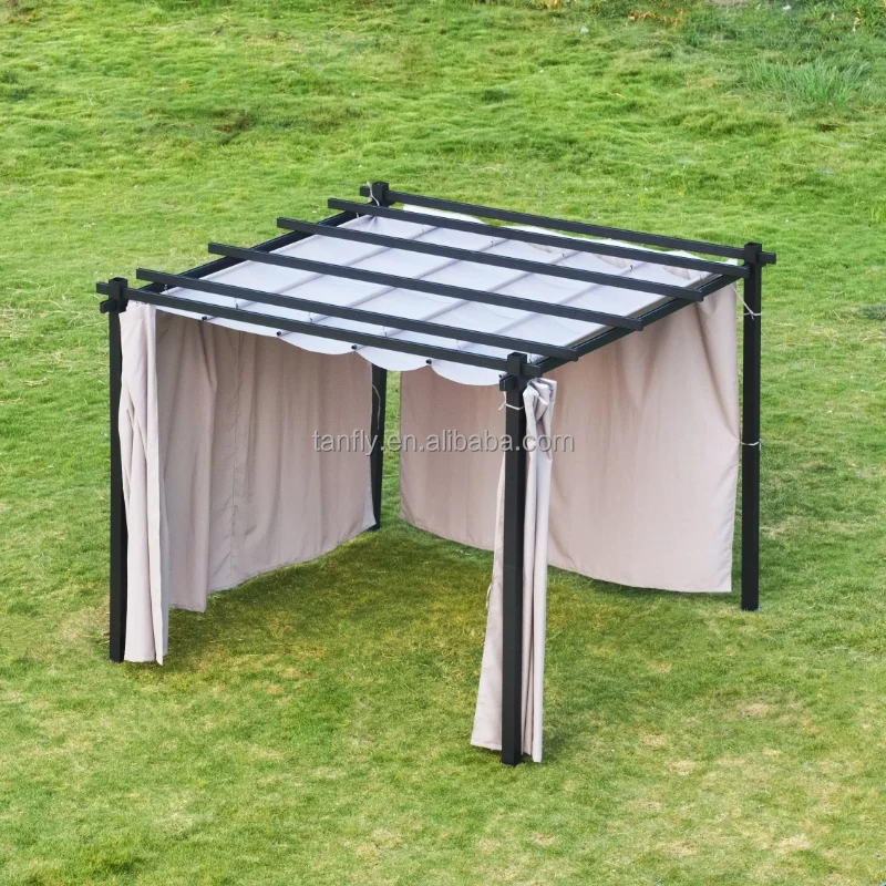 New Style Garden Backyard Pergola Aluminum Outdoor Waterproof Gazebo Pavilion Windproof Pergola Modern