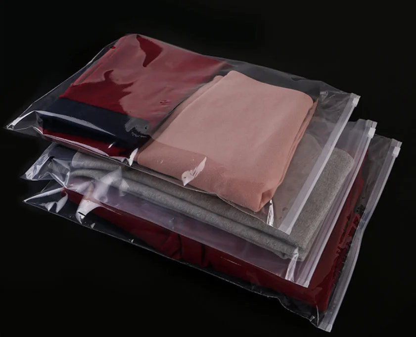 Various Size In Stock Clear Plastic Zipper Bags Frosted Zipper Bag For Clothing