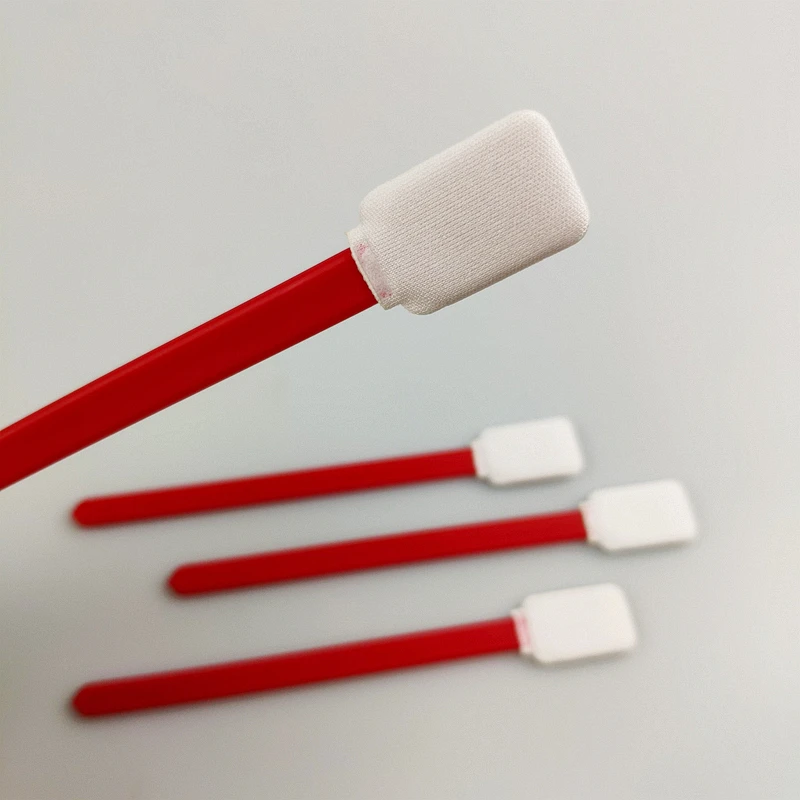 714 Lint Free Red PP Stick Flat Square Microfiber Clenroom Swab for Car Cleaning