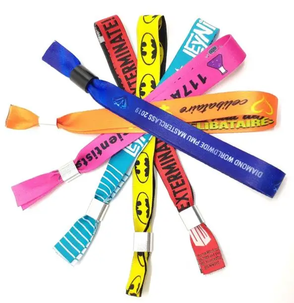  Wholesale custom promotional gifts printed design your own logo cheap woven wristband for