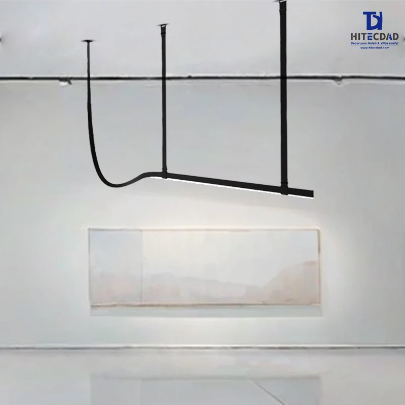 Hitecdad belt Factory OEM ODM Leather + Aluminum 3000K 30W ceiling Led dining table stair chandeliers and suspensions