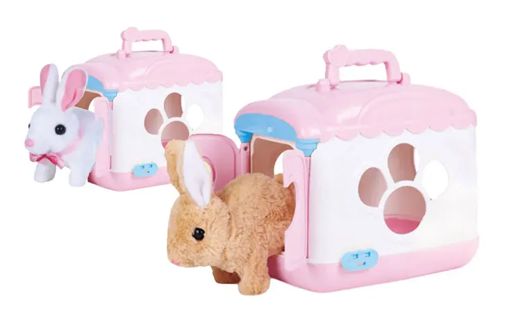 HEYWIN Plush Rabbit Toys for Kids,  voice control Stuffed Bunny with Electric pet cage best gift for children birthday (933-26E)