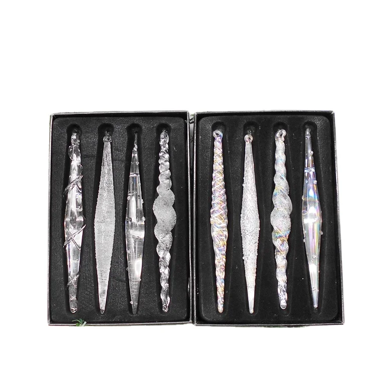 Wholesale glass decoration hanging ice decorations Christmas presents hanging from the Christmas tree