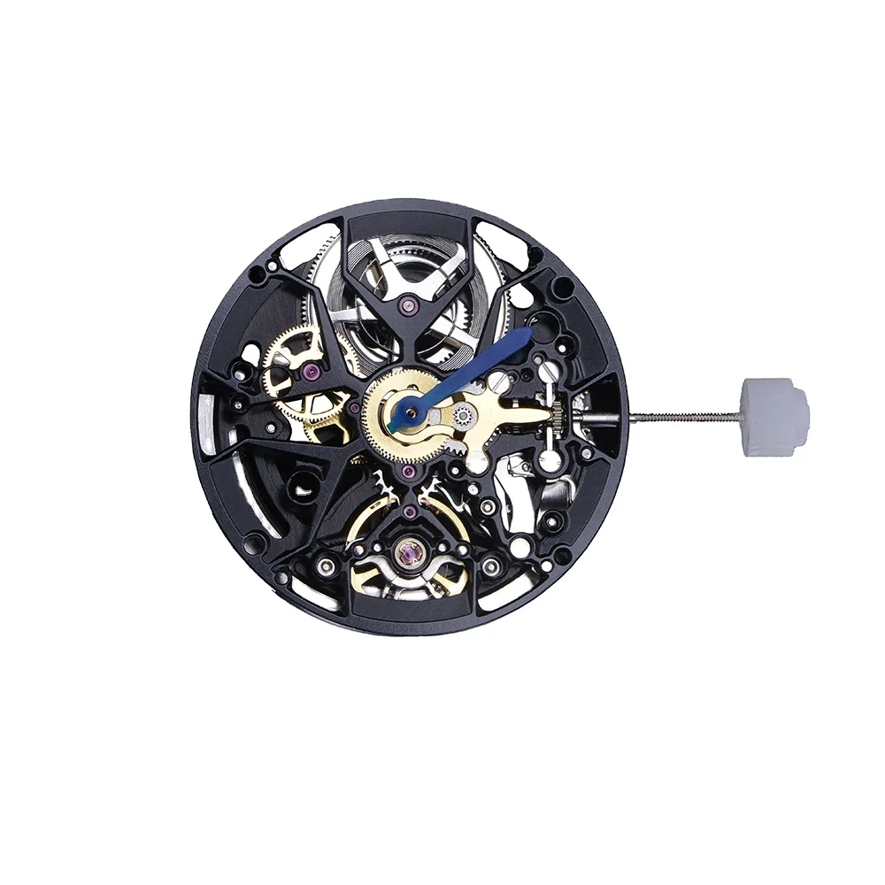 Customization Luxury Skeleton Mechanical Movement Automatic Long Power 80 Hours OEM Logo Black Watch Movement