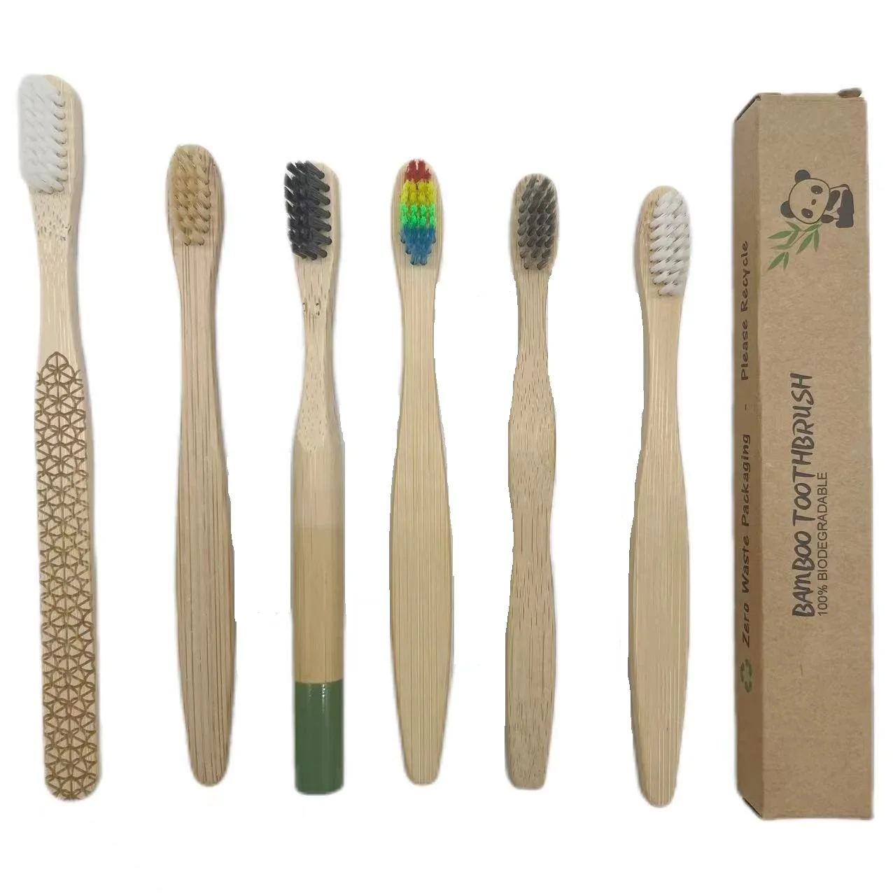 Biodegradable Wooden Bamboo Toothbrush BPA-free Soft Bristles Tooth Brushes