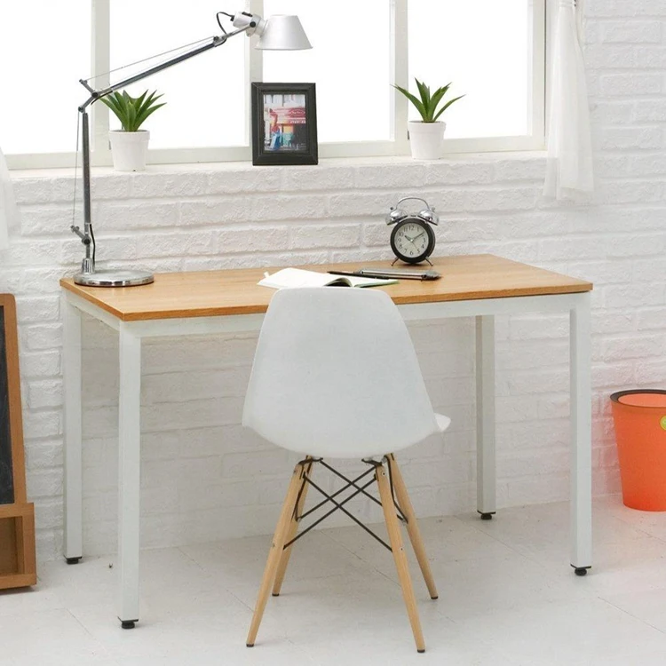 Metal Steel Home Single White Office Desk Wooden Computer Table Desk