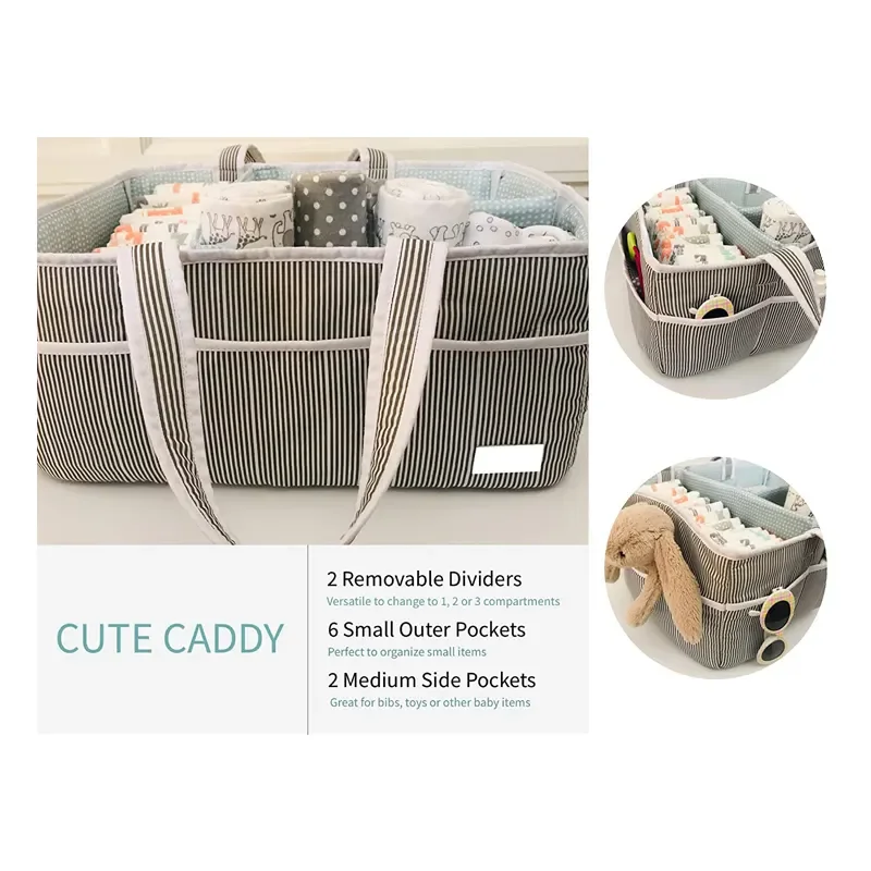 Portable Large Organizer Tote Bag for Infant baby diaper tote bag Baby Diaper Caddy