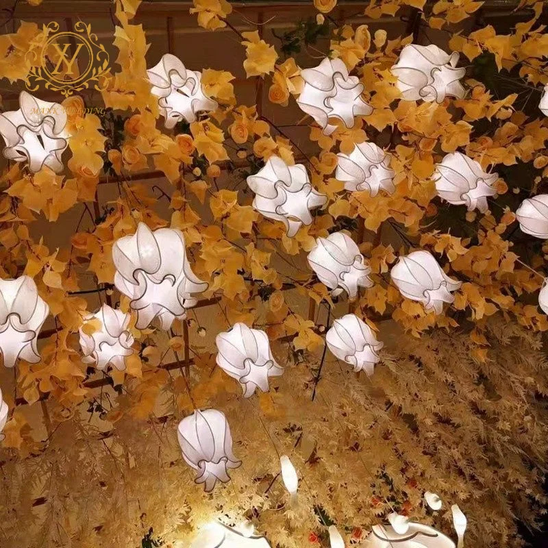 New Arrival Hanging Light Decoration for Wedding Orchid Acrylic Chandelier Ceiling Lamp Stage Decoration for Wedding Party