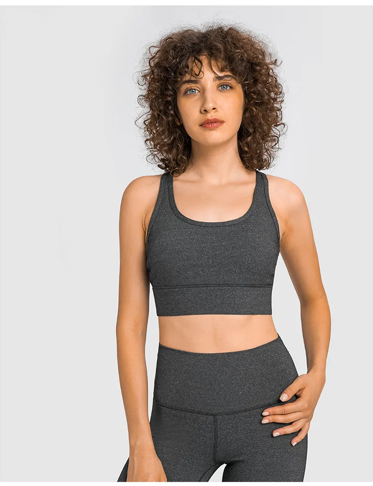 New 2022 Women Mesh Blank Sports Vest Shockproof Sports Bra Quick Dry Yoga Fitness Crop Tops