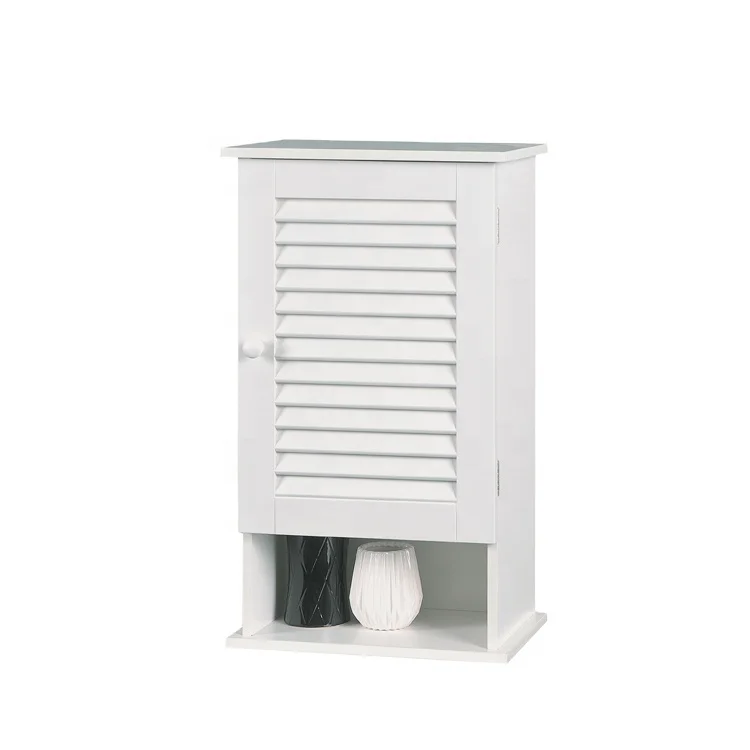 
Bathroom wall cabinet with shutter door, wooden wall storage cabinet with adjustable shelf 
