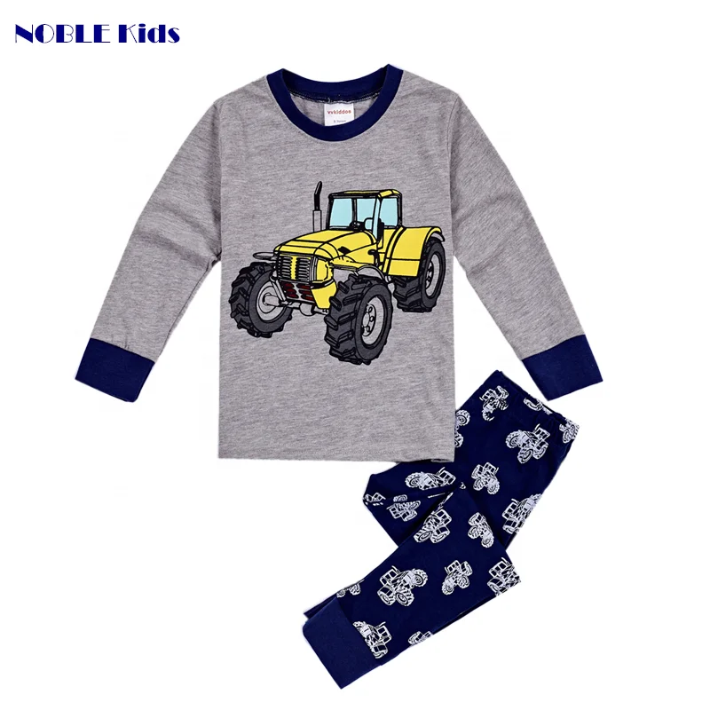 
Home boys clothing sets bird Printing custom wholesale winter cotton animal children pyjamas 