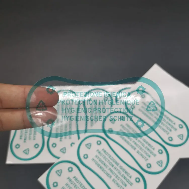Custom Biodegradable Self Adhesive Vinyl Clear Bikini Underwear Swimwear Hygiene Protection Stickers