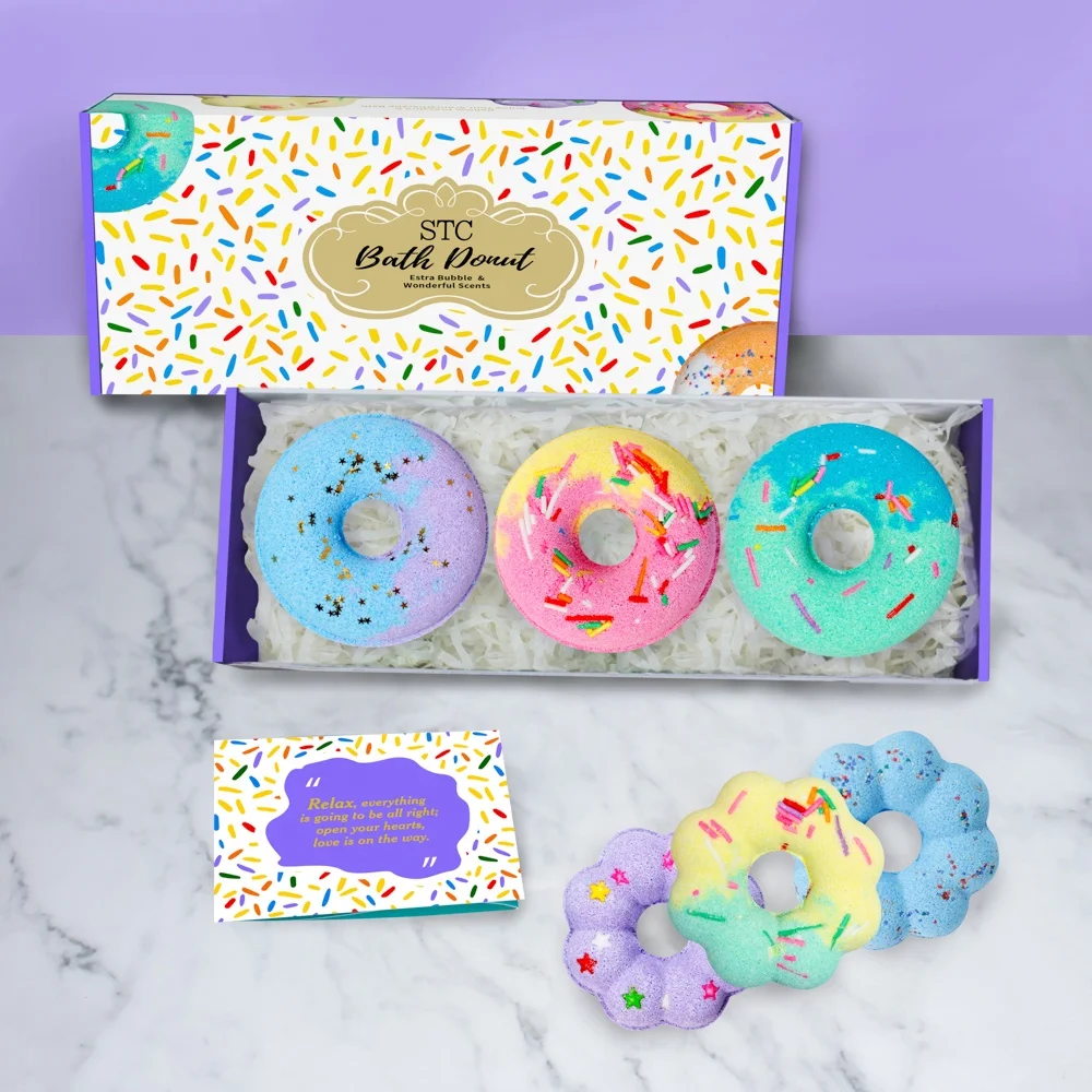 Custom nature donut shape bath bombs moisturizing bubble spa Bath Fizzer