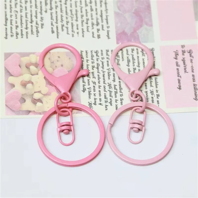30mm Key Ring Long 70mm Popular Classic 11 Colors Plated Lobster Clasp Key Hook Chain Jewelry Making for Keychain