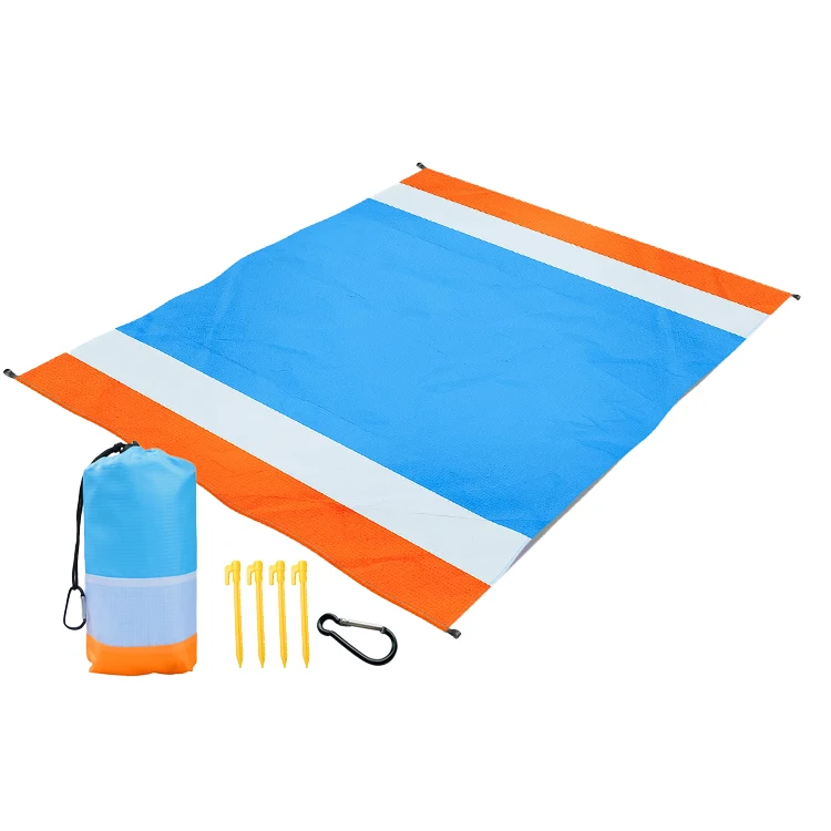 Foldable Large Waterproof Sand proof Beach Blanket set,Sand free Beach Mat Oversized Lightweight Portable Pocket Picnic Mat