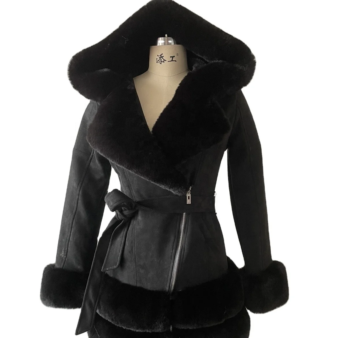 2021 новый дизайн, популярный стиль, Женское зимнее толстое длинное пальто на заказ, модное пальто из искусственного меха с поясом