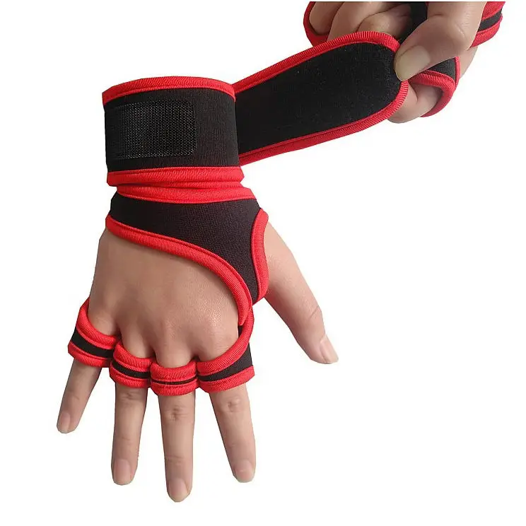 Fitness fingerless wrist support anti-slip breathable weightlifting gym riding half-finger gloves