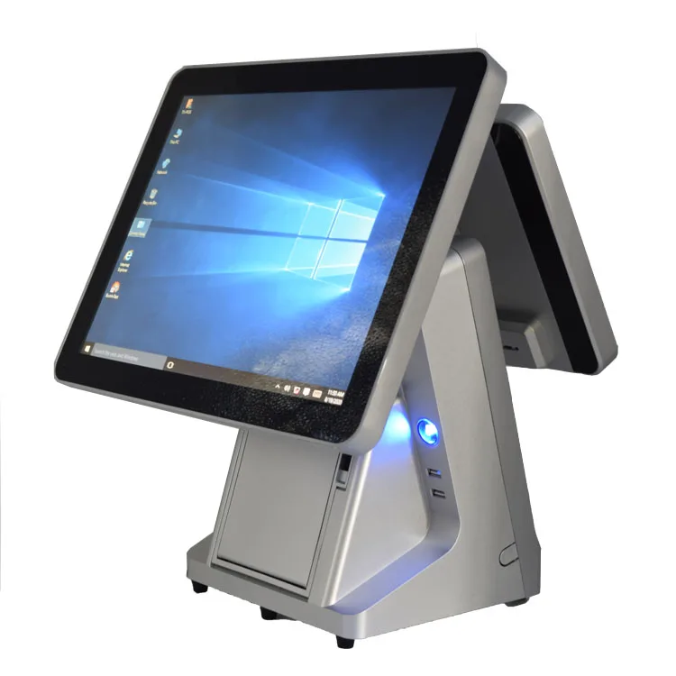 15inch 12inch Dual Screen Pos System for Restaurant Touch Screen Pos with Embedded Printer