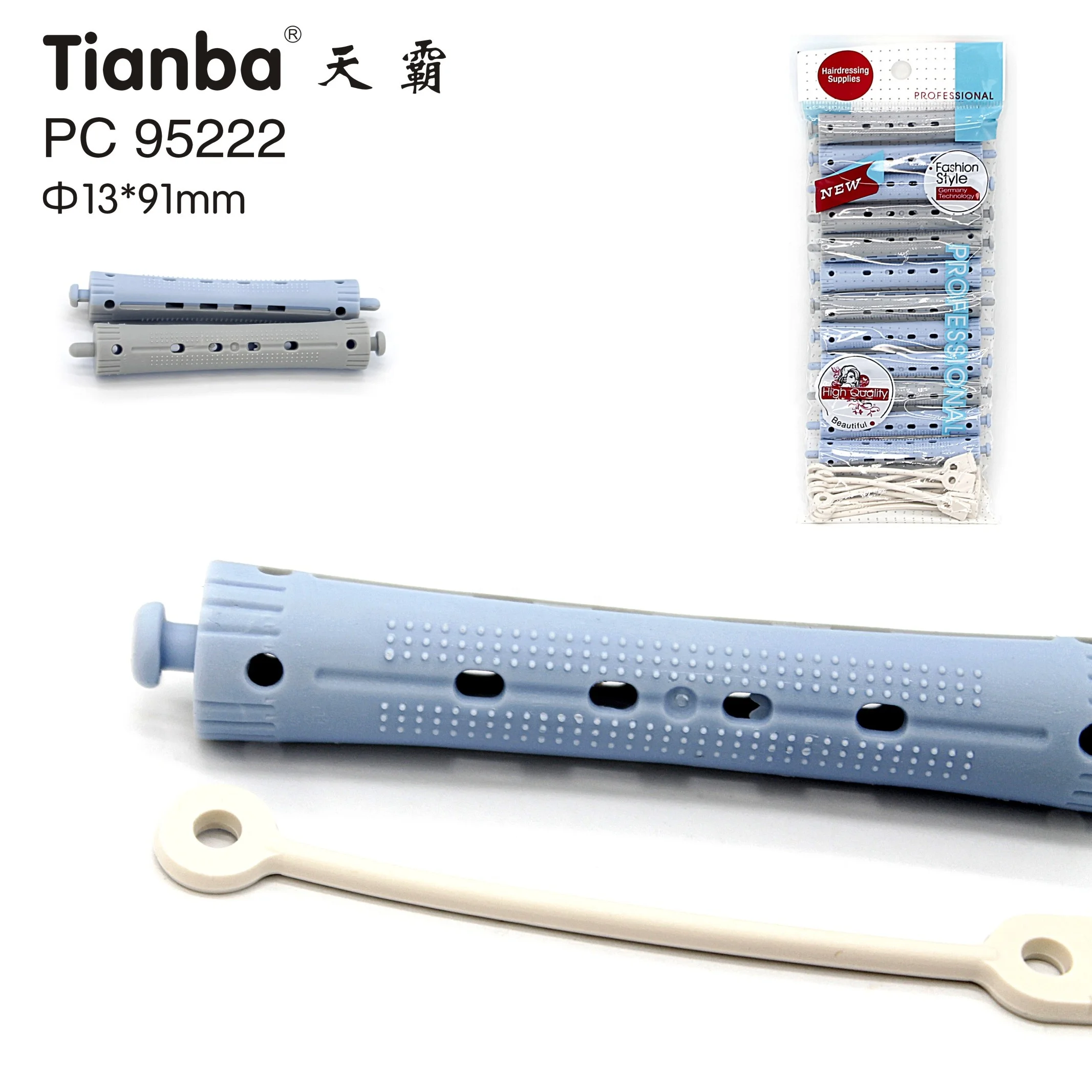 Manufacturing Plastic Hair Rollers Pern Rods For Salon 12pcs/bag