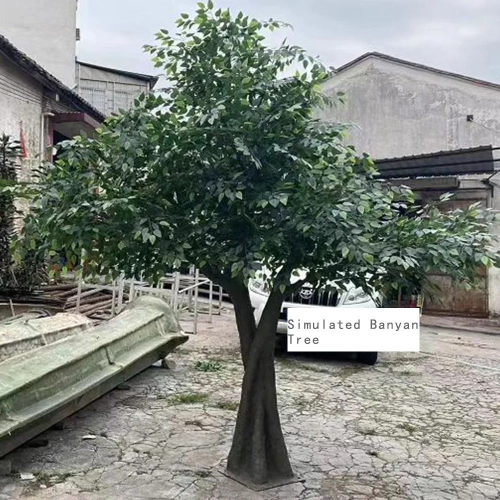 Customized Artificial Trees Artificial Banyan Tree Evergreen Big Fiberglass Artificial Ficus Trees For Outdoor Decoration