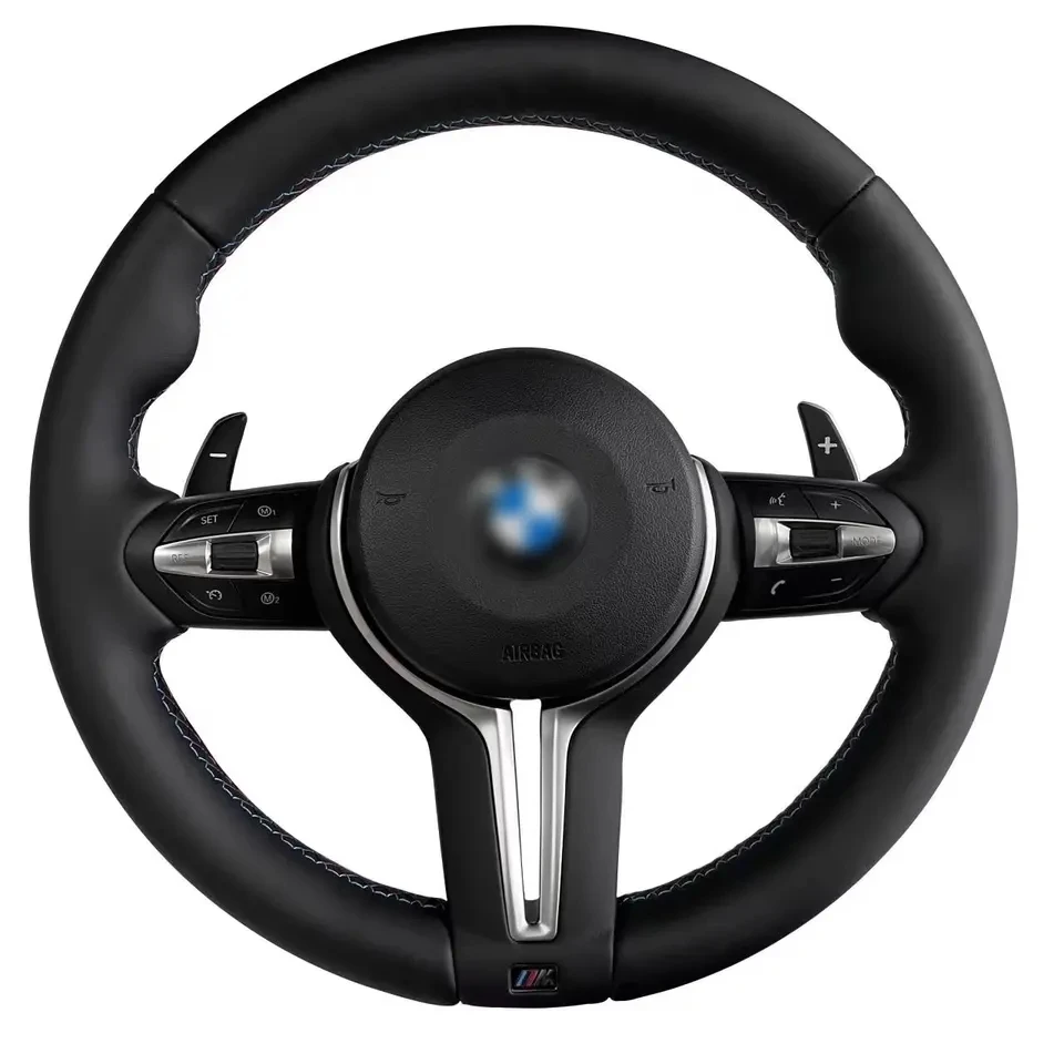 Кожаное рулевое колесо на заказ подходит для BMW M5 F10 F30 F18 M6 F06 F12 F01 F02 F03 M3 M спортивный светодиодный руль из